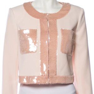 CINQ À SEPT! Ruthy Sequin Stripe Jacket and  Pants in Pink/ Travertine (SET)